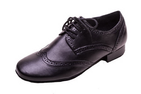 Gogodance Black Leather Men Ballroom Shoes, GO6014