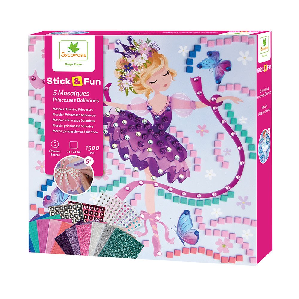 Diamond Dotz Stick'N Fun CREA033- Large 5 Mosaics Ballerina Princess