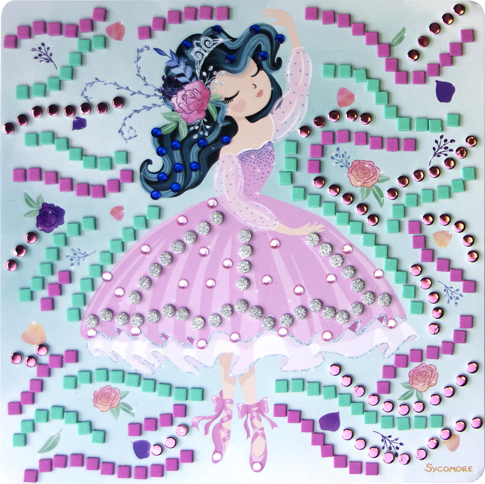 Diamond Dotz Stick'N Fun CREA033- Large 5 Mosaics Ballerina Princess