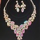 FH2 AB Crystal Necklace & Earrings Set, FH2 JS0004