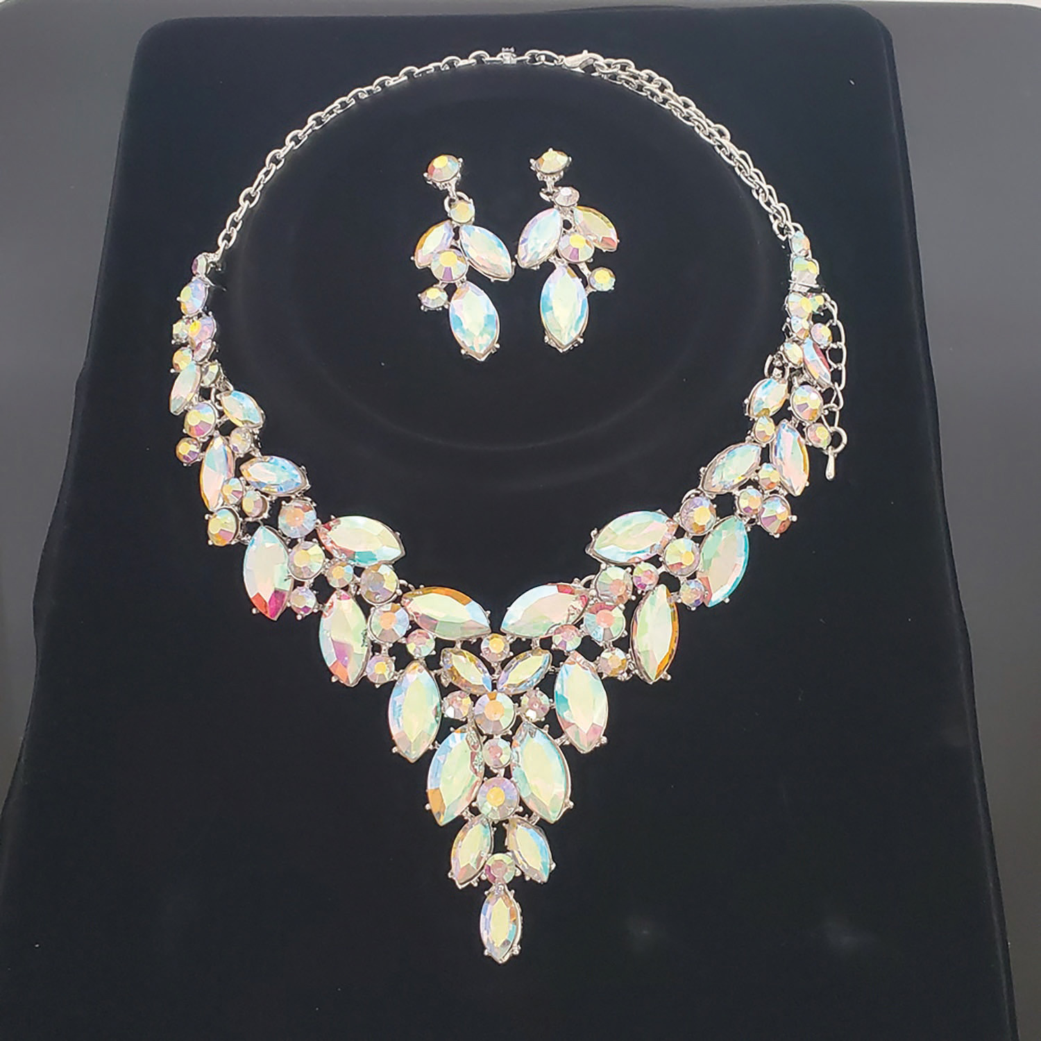FH2 AB Crystal Necklace & Earrings Set, FH2 JS0004