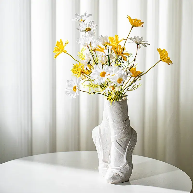 white ballet shoes vase, NH39866499