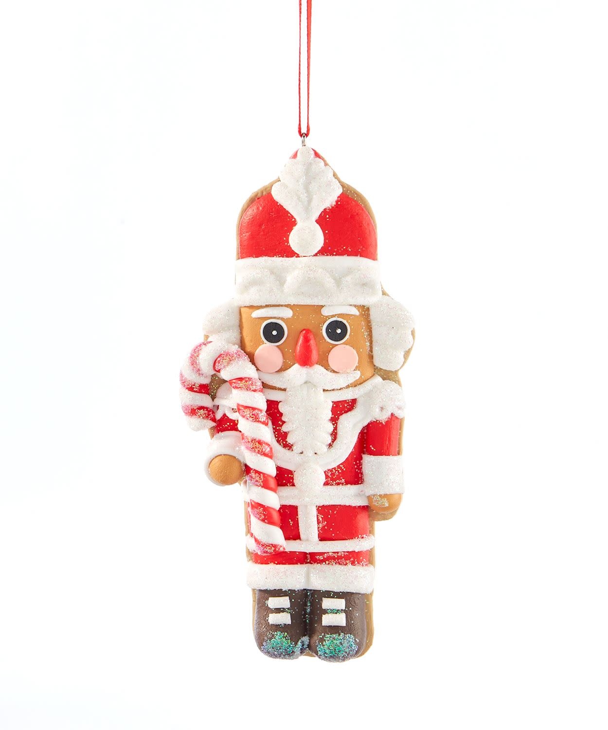 Ornement "Santa Nutcracker Ornament w/Candy cane", GiftCraft 646889