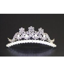 FH2 Medium Tiara FH2 TR0190, "Crystal and pearl flower"