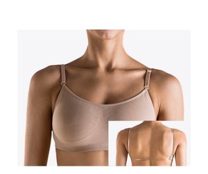 So Danca Adult Dance Bra with Clear Straps in Nude