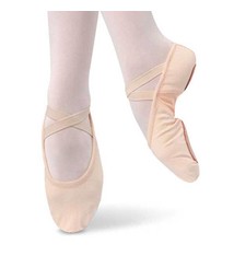 DanzNmotion Demi-pointe Danshuz 497, Bi-semelles "Split-sole", Canevas "Stretch"