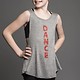 Motionwear Camisole Motionwear 4277-017 Grey, Bretelles larges avec ouverture au dos, imprimé: "DANCE" rouge au devant