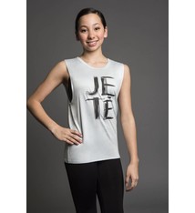 Motionwear Camisole style "Tank Top" Motionwear 4383-017 Light Blue, imprimé: "JETÉ" au devant