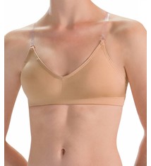 So Danca Adult Dance Bra with Clear Straps in Nude
