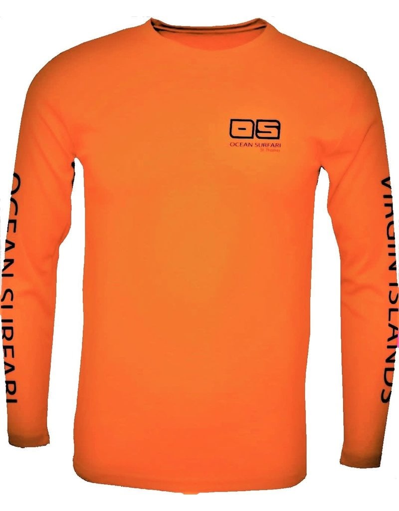 Ocean Surfari OS SPF 50+ Performance Men's LS Safety Orange