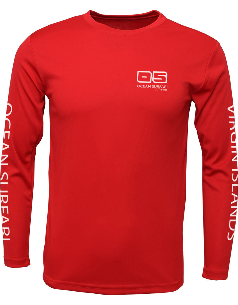 Ocean Surfari OS SPF 50+ Performance Men's LS Red