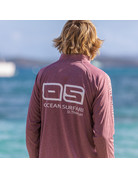 Ocean Surfari OS SPF 50+ Performance Men's LS 1/4 Zip Heather Maroon