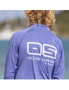 Ocean Surfari OS SPF 50+ Performance 1/4 Zip Men's LS Heather Royal