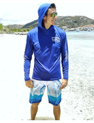 Ocean Surfari OS SPF 50+ Performance Men's Hoodie Royal