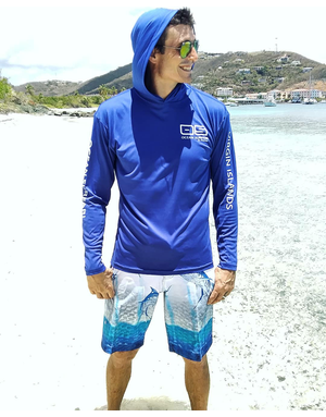 Ocean Surfari OS SPF 50+ Performance Men's Hoodie Royal