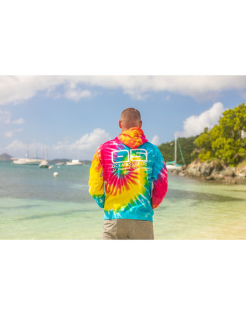 Ocean Surfari O/S Unisex Tie-Dye P/O Hoodie Rainbow