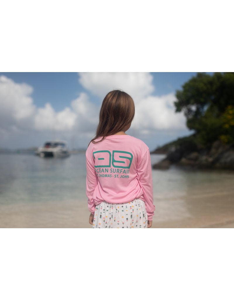 Ocean Surfari OS SPF 50+ Performance Youth LS Lt Pink