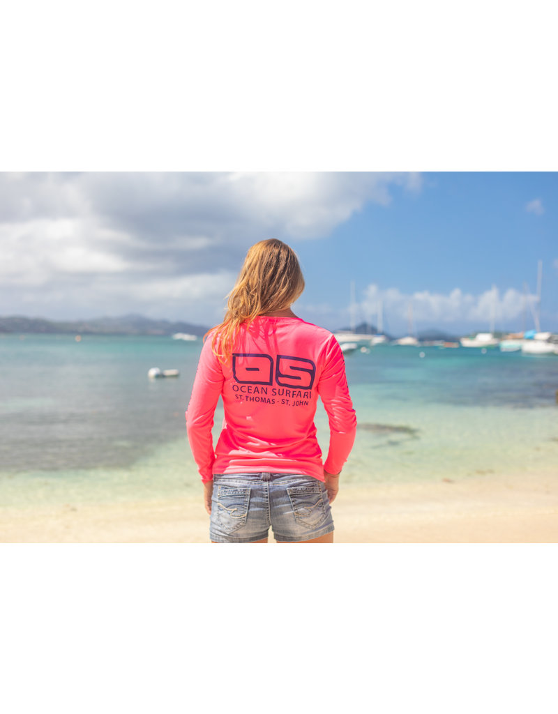 Ocean Surfari OS SPF 50+ Performance Lad LS Neon Pink