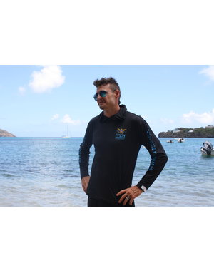 Ocean Surfari OS SPF 50+ Performance Men's Hoodie VI Flag Black