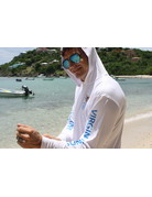 Ocean Surfari OS SPF 50+ Performance Men's Hoodie VI Flag White