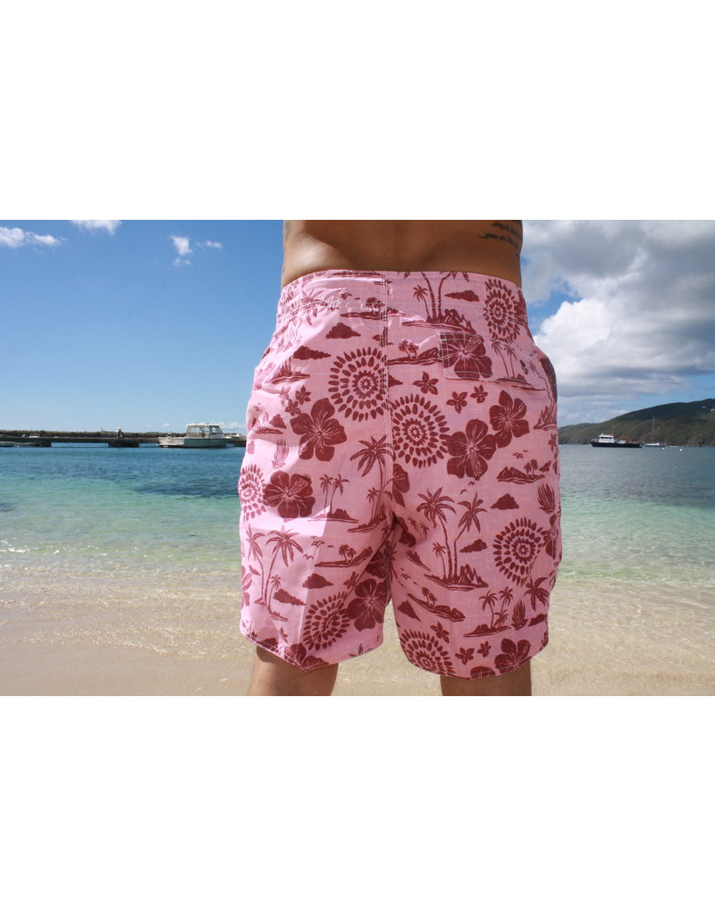 RS Surf Board Short Island Palm Floral - Terracotta