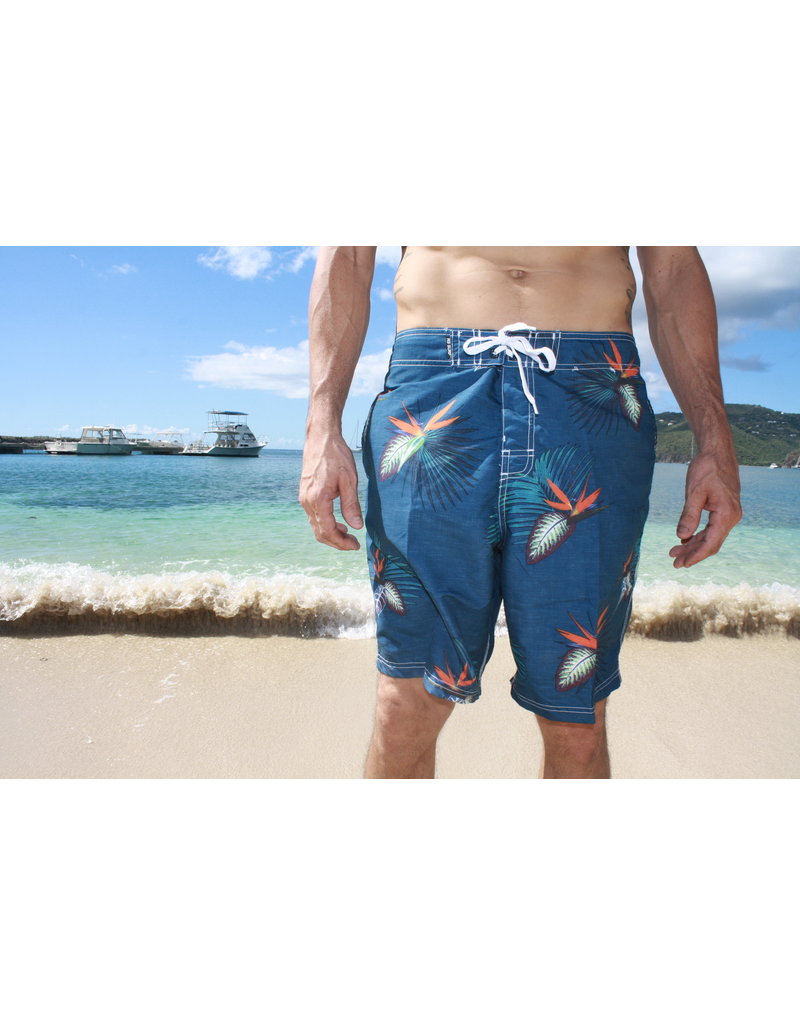 RS Surf Board Short - Bird of Paradise - BLUE/ORG/TEAL