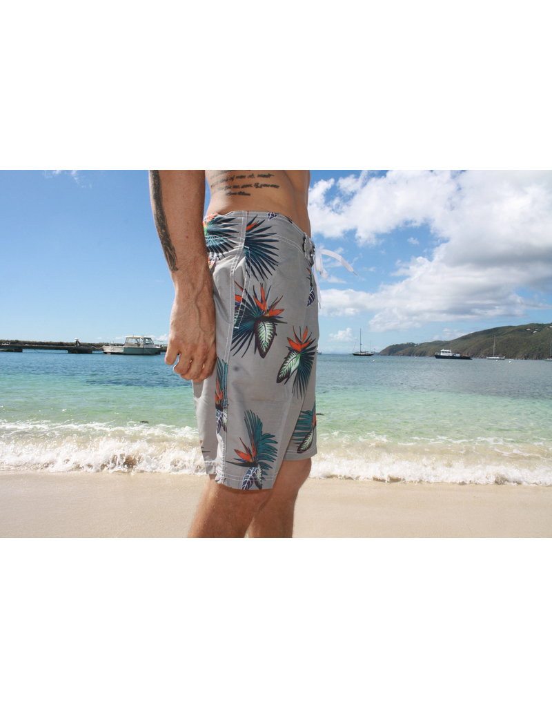 RS Surf Board Short - Bird of Paradise - GRY/ORG/TEAL