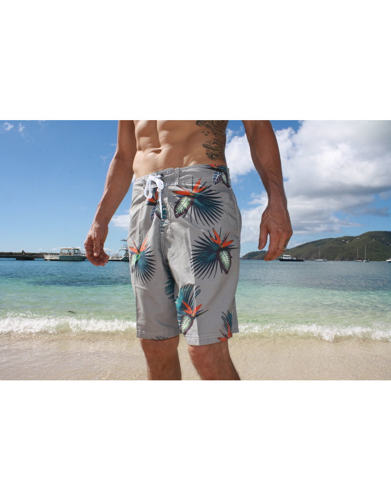 RS Surf Board Short - Bird of Paradise - GRY/ORG/TEAL
