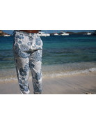 Ocean Drive Fashion Jogger - Denim Hawaiian Print