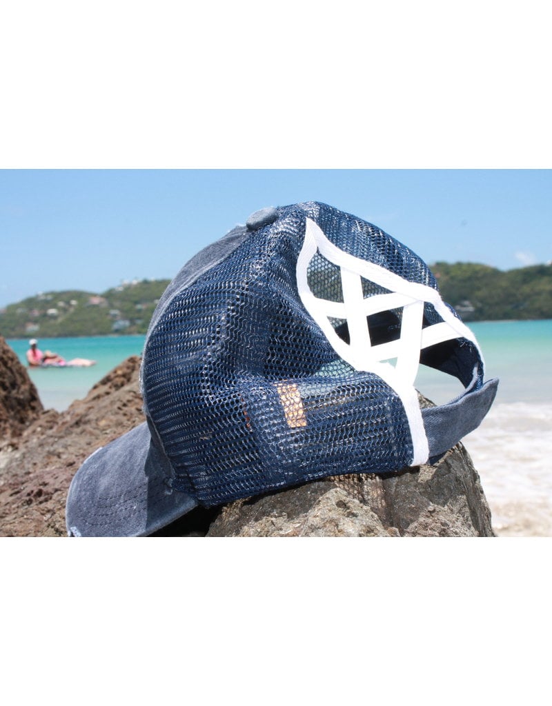 Ocean Surfari Criss Cross Pony Tail Hat