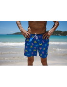 Ocean Surfari Uzzi Turtle Print Swim Shorts Royal