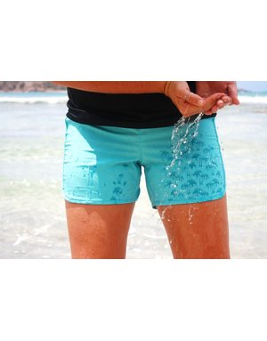 Raya Sun H2O Magic Print Ladies Swim Short - Turquoise