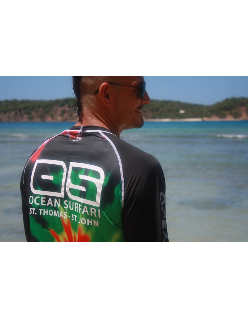 Ocean Surfari OS SPF 30 Performance Men's LS Rasta Tie Dye