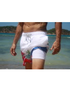 Vintage Summer VS Ponji Swim Shorts - Scenic View - White