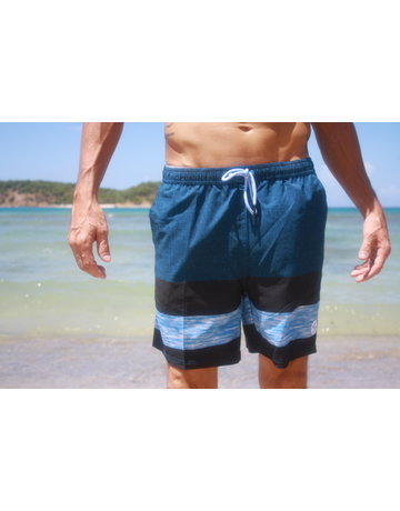 Ocean Surfari Uzzi Denim/Lt Blue Accent Stripe Swim Shorts
