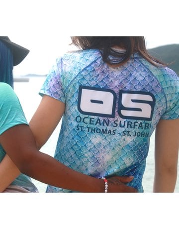 Ladies Brushed Hacci Side Slip Hoodie Blue - Ocean Surfari