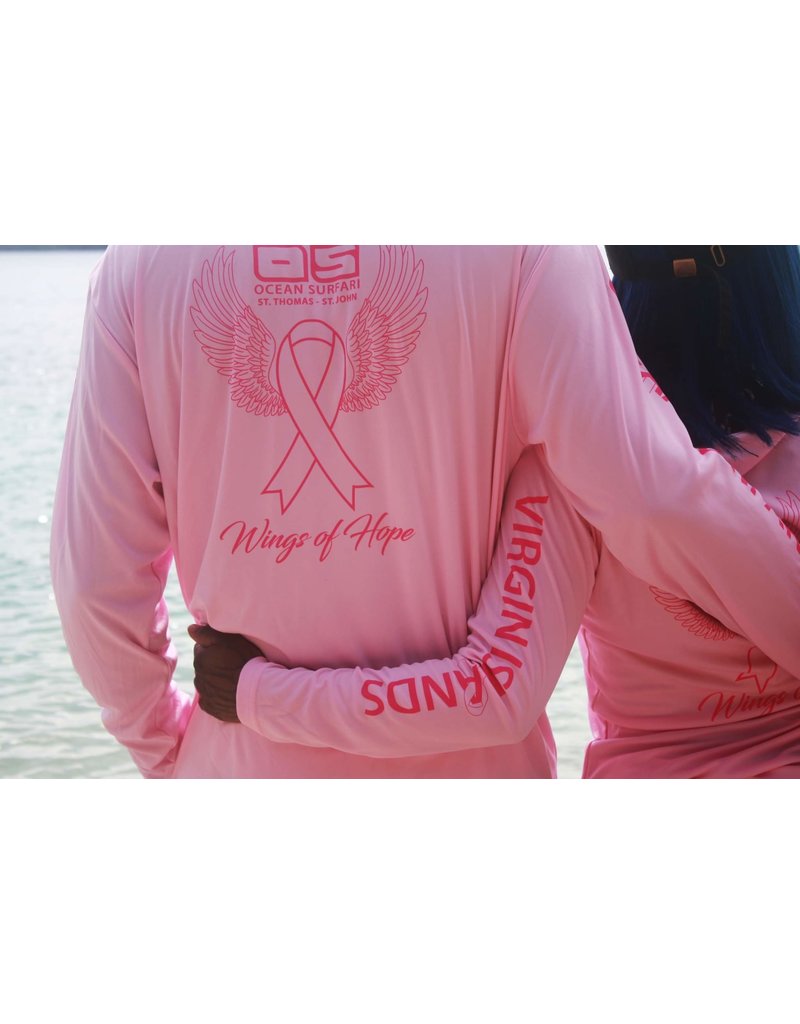 Ocean Surfari OS SPF 50+ Performance Men's LS Lt Pink Breast Cancer