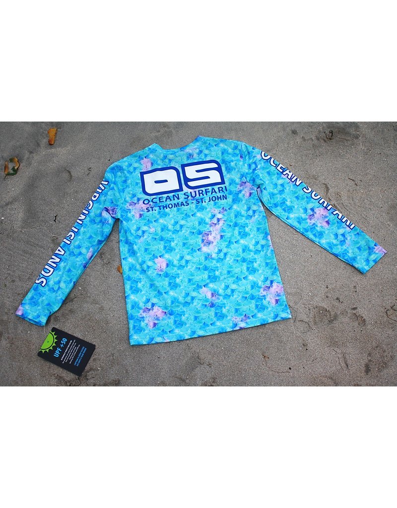 Uzzi OS SPF 50+ Performance Youth LS Mermaid Scales