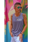 Ocean Surfari Men's Performance SPF50+ Tank Charcoal