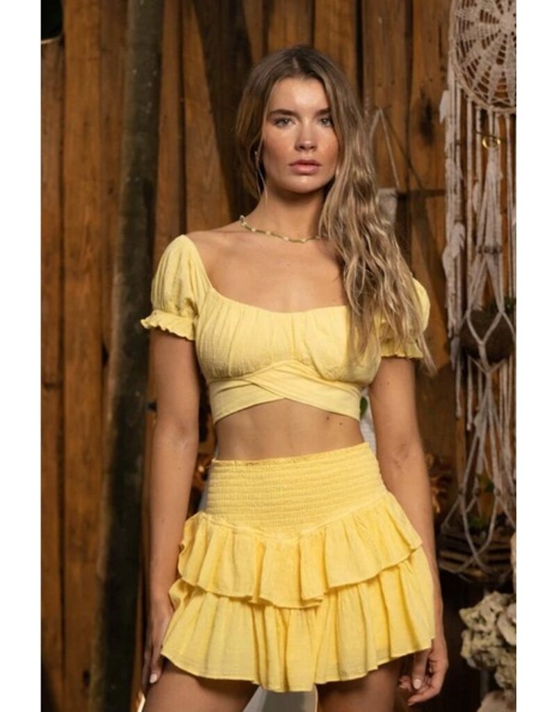Blanco by Nature Women's Ruffle Skirt - Yellow