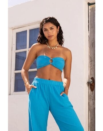 Blanco by Nature Women' s Strapless Coconut Top - Ocean Blue