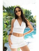 Blanco by Nature Crochet Skort with bead - White