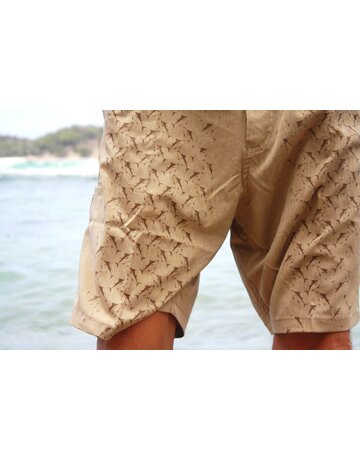 Ocean Surfari H2O Magic Print Boardshort Crossover -  Khaki