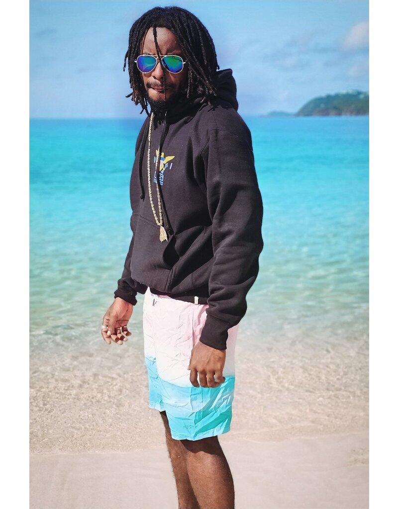 Ocean Surfari Men's VI Flag  P/O Hoodie Unisex Black