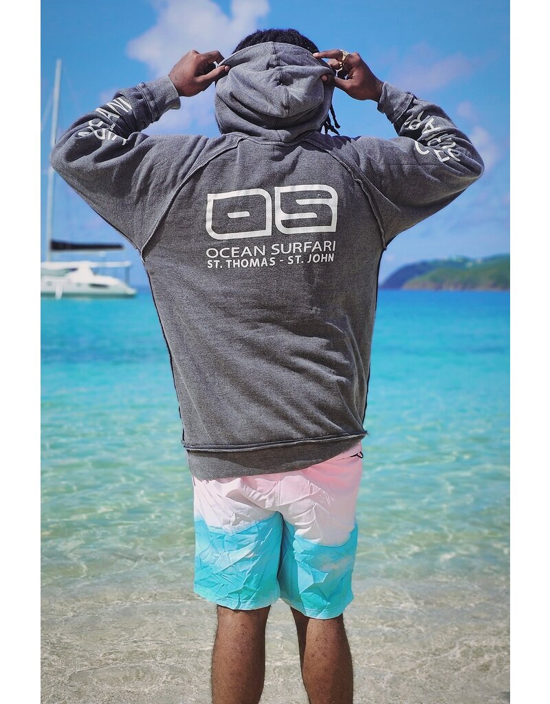 Ocean Surfari Burnout P/O Hoodie Charcoal