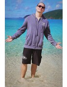 Ocean Surfari Men's F/Z Burnout Hoodie Deep Blue