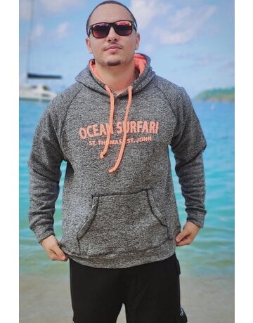 Ocean Surfari O/S 2-Tone Pull-Over Hoodie Charcoal