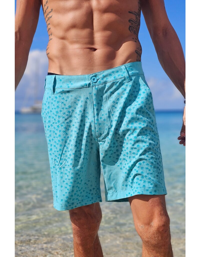 Ocean Surfari H2O Magic Print Boardshort Crossover -  Aqua