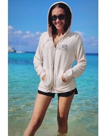 Ocean Surfari Ladies Brushed Hacci Zip Hoodie Coconut