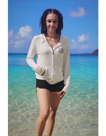 Ocean Surfari Ladies Uzzi Hacci Zip Hoodie White